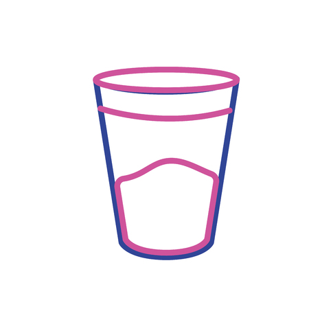 Silhouette water glass to drink and fresh beverage vector illustrationのイラスト素材