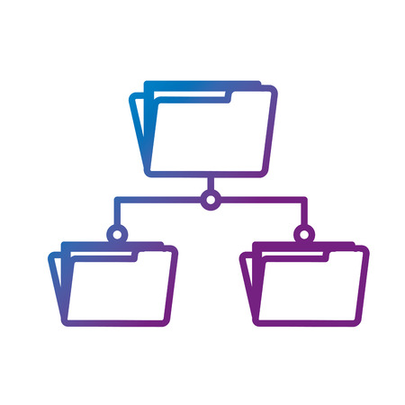 Line folder file data center server vector illustrationのイラスト素材