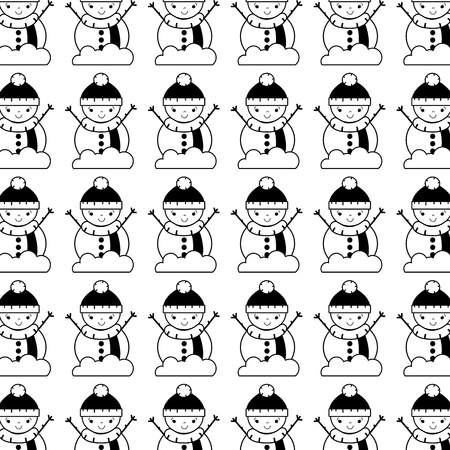 snowman to decorate and celebrate merry christmas backgroundのイラスト素材