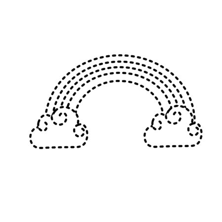 dotted shape beauty rainbow with cloud weather designのイラスト素材