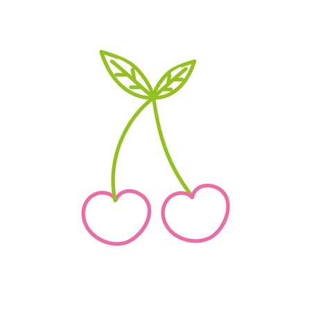 Delicious cherry organic fruit nutritionのイラスト素材