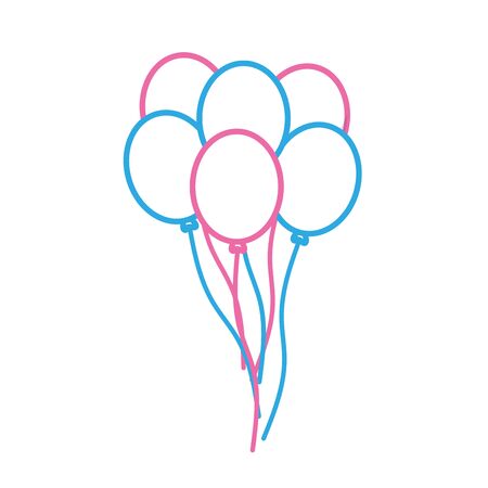 Funny balloons decoration design flyingのイラスト素材