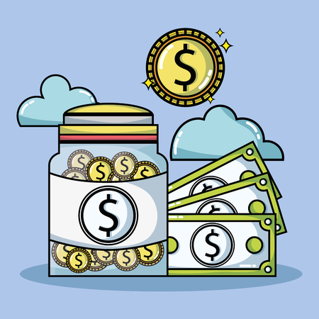 Crowd funding finance company and economy support.のイラスト素材