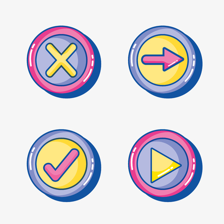 set mobile app to digital communicationのイラスト素材