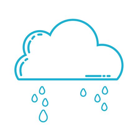 line cute cloud with raining and cold weatherのイラスト素材