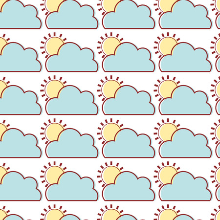 nice cloud with sun tropical weather background vector illustrationのイラスト素材