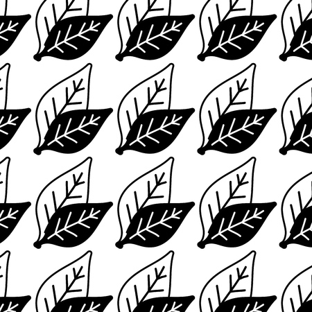 natural tropical leaves and exotic decoration background vector illustrationのイラスト素材