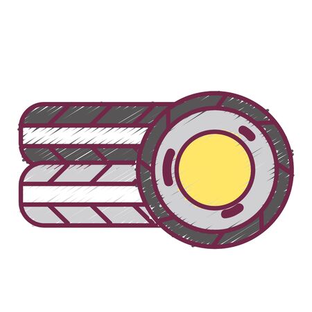 cute tires car style design vector illustrationのイラスト素材