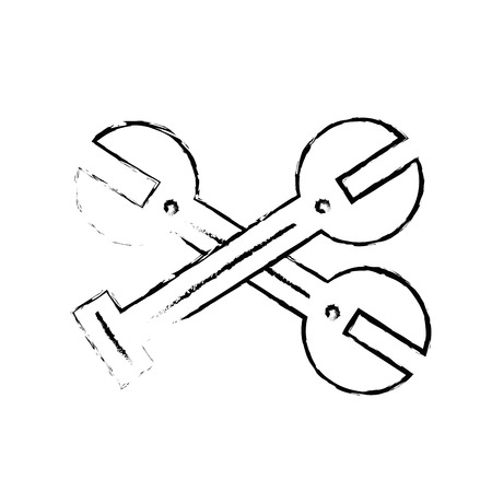 figure mechanical wrench tool to service repair vector illustrationのイラスト素材