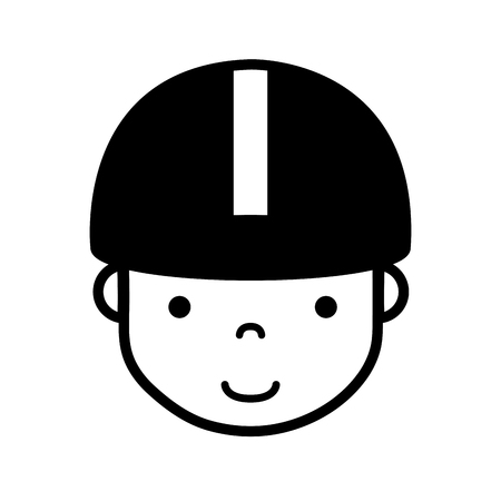 contour avatar man head with cap design vector illustrationのイラスト素材