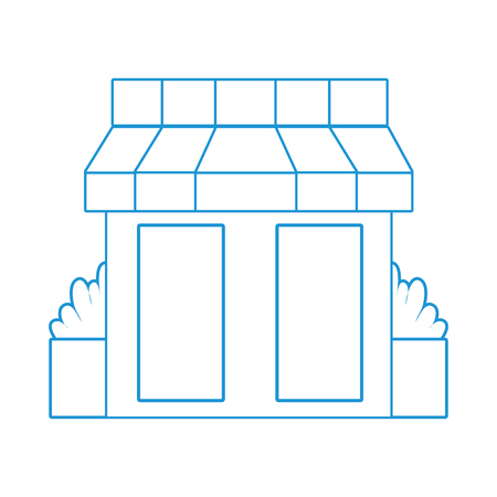 silhouette supermarket store to shopping fresh products vector illustrationのイラスト素材