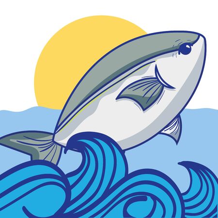 fish animal in the beauty sea design vector illustrationのイラスト素材