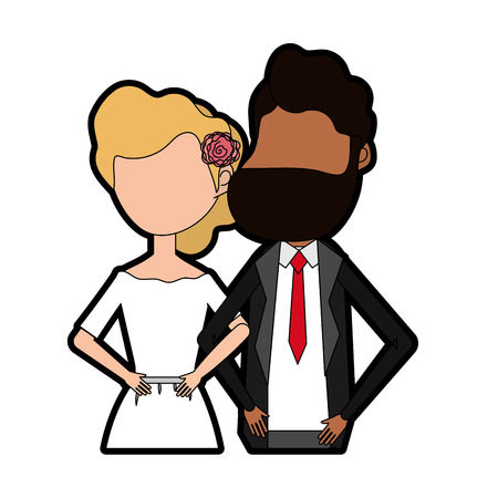 happy couple together and romantic celebrationのイラスト素材