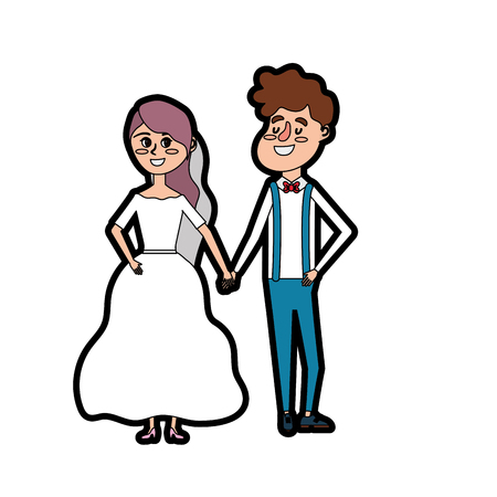 happy couple together and romantic celebrationのイラスト素材