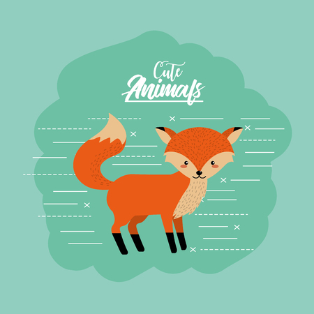 cute fox animal to natural wildlifeのイラスト素材