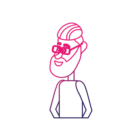 line cute man with hairstyle design and clothesのイラスト素材