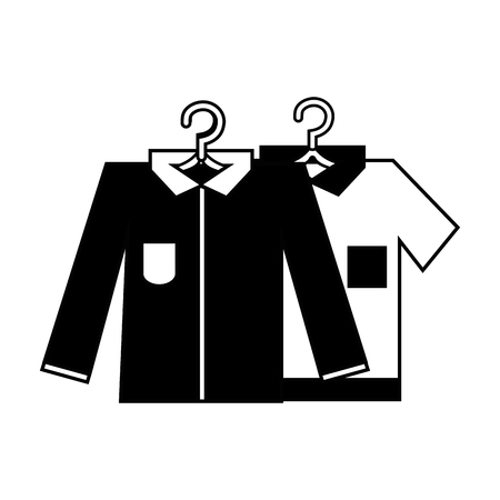 contour clean shirts design with clothes hangingのイラスト素材