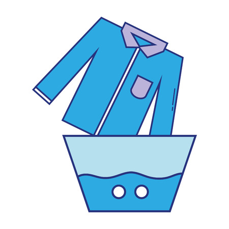 clean shirt soaking in pail with waterのイラスト素材