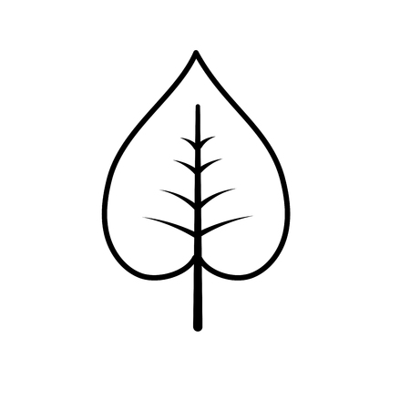 line natural and tropical leaf vector illustration designのイラスト素材