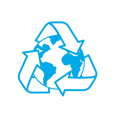 silhouette earth planet with recycle symbol design vector illustrationのイラスト素材