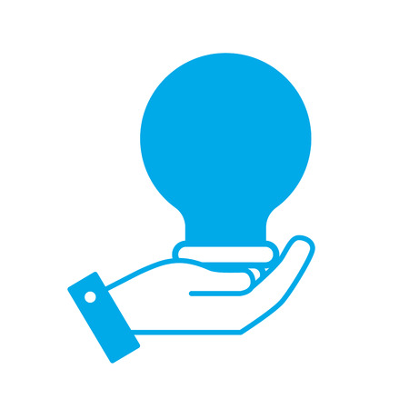 silhouette hand with bulb energy design vector illustrationのイラスト素材