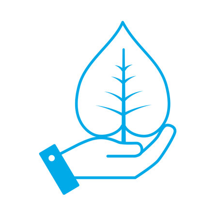 silhouette hand with natural and tropical leaf vector illustration designのイラスト素材