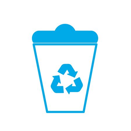 silhouette can recycle to environment care vector illustrationのイラスト素材