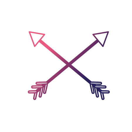 line arrows in cross with pointer design vector illustrationのイラスト素材