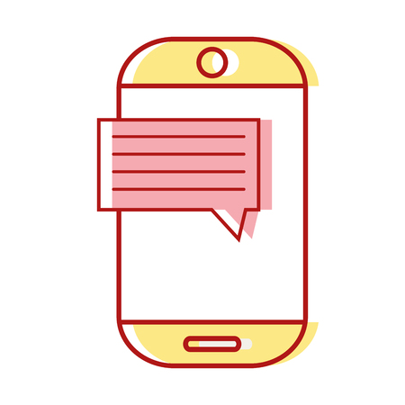 smartphone technology with chat bubble textのイラスト素材