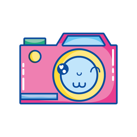 kawaii cute funny digital camera vector illustrationのイラスト素材