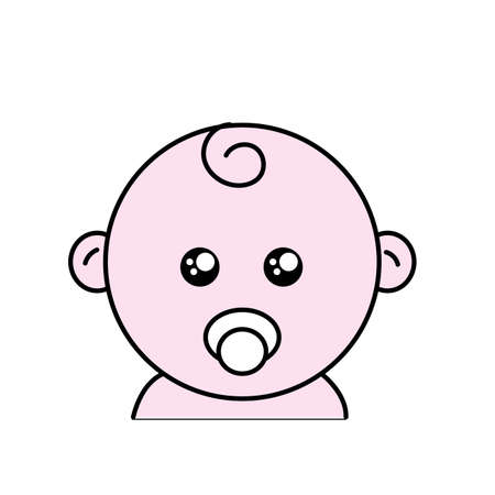 baby head with acifier design vector illustrationのイラスト素材