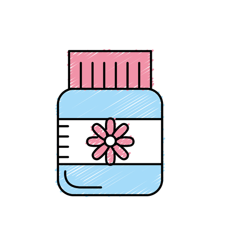 bottle pill pharmaceutical medicine to treatmentのイラスト素材