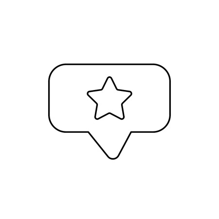line chat bubble with star design insideのイラスト素材