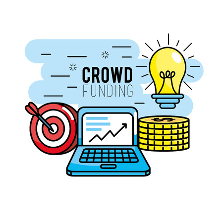 crowndfunding finance project to idea supportのイラスト素材