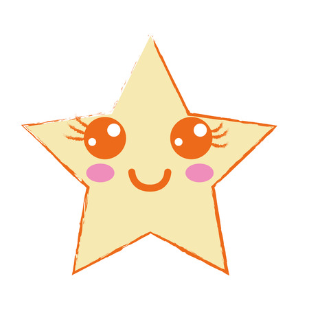 cute happy star sparkly vector illustration.のイラスト素材