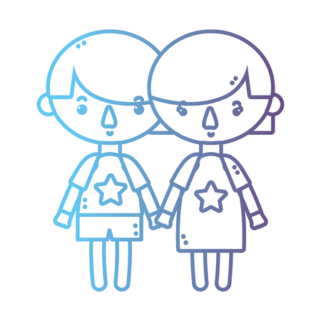 line children together with hairstyle design vector illustrationのイラスト素材