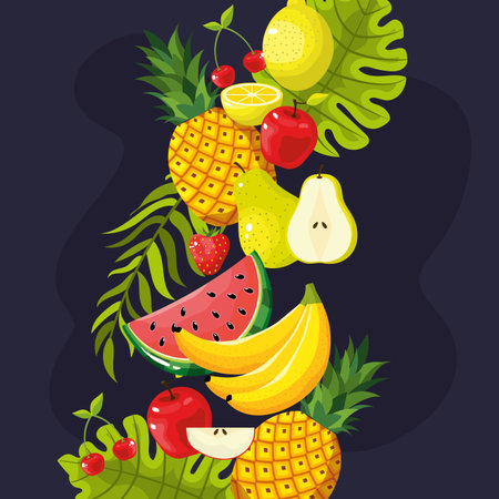 delicious tropical fruit background design