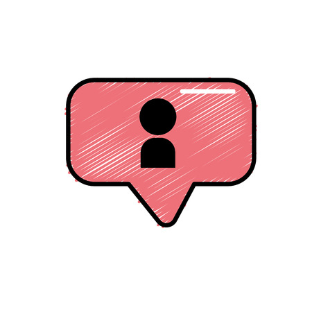 chat bubble with user icon insideのイラスト素材