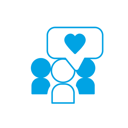 silhouette social media chat bubble connectのイラスト素材
