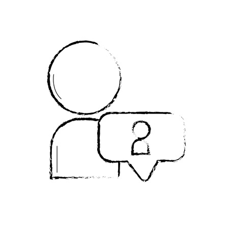 figure avatar man social user with chat bubbleのイラスト素材