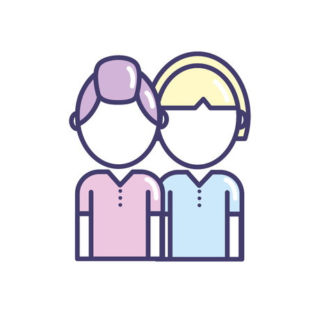 couple together with hairstyle and clothesのイラスト素材