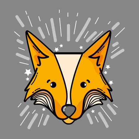cute fox animal of nature faunaのイラスト素材