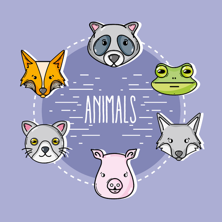 set cute natural animals designのイラスト素材