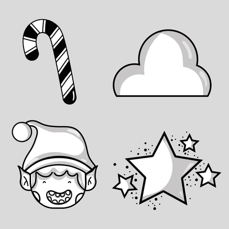 set merry christmas decoration design vector illustrationのイラスト素材
