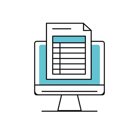 computer document information and business strategyのイラスト素材
