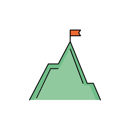 nature mountain ecology with flag designのイラスト素材