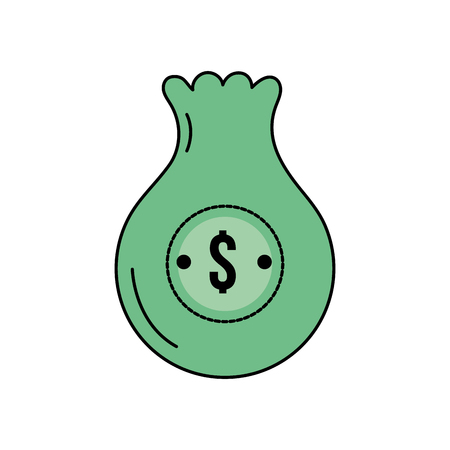 bag with dollar symbol to save cash moneyのイラスト素材