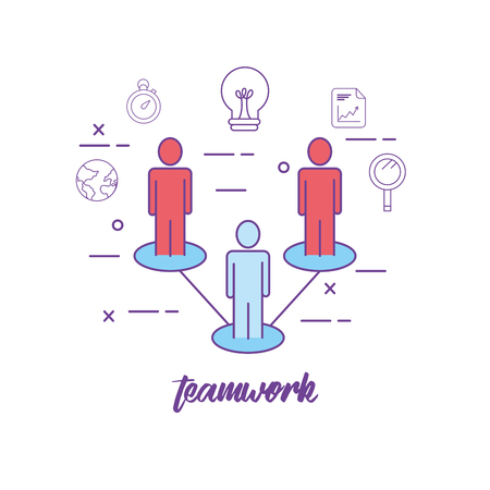 teamwork glabal connection media technologyのイラスト素材