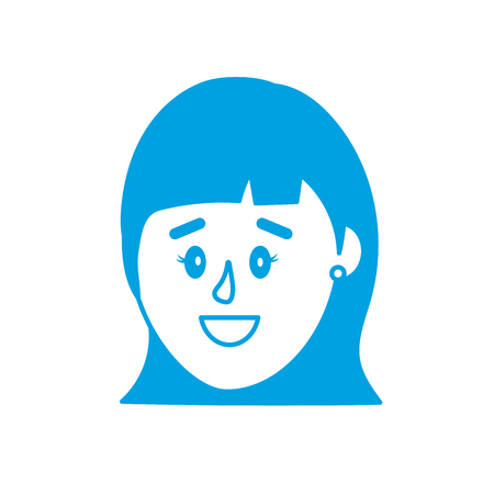 silhouette avatar woman head with hairstyle designのイラスト素材