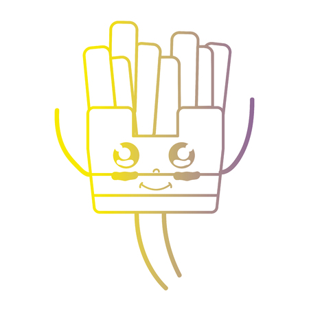 line kawaii cute happy french friesのイラスト素材